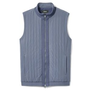 Rhone Skyline Vest Mens Large Folkstone Gray Vertical Quilted Full Zip New NWT